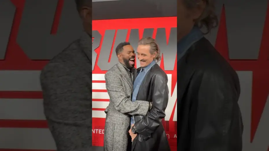 Відео до фільму Людина, що біжить | Lee Pace and Colman Domingo heating up The Running Man red carpet.