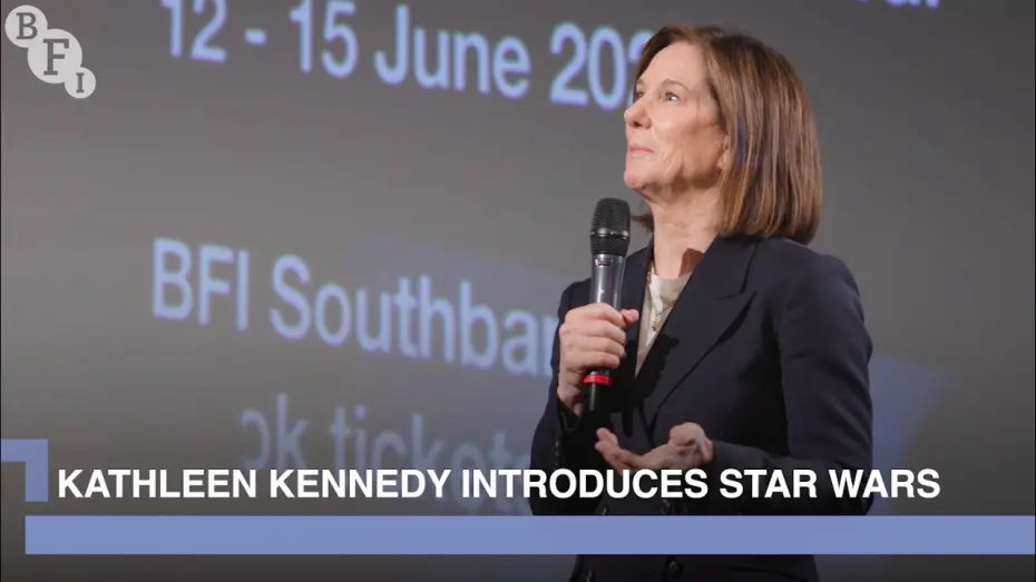 Відео до фільму Зоряні війни: Епізод 4 — Нова надія | Kathleen Kennedy introduces a screening of the original 1977 print of Star Wars | BFI