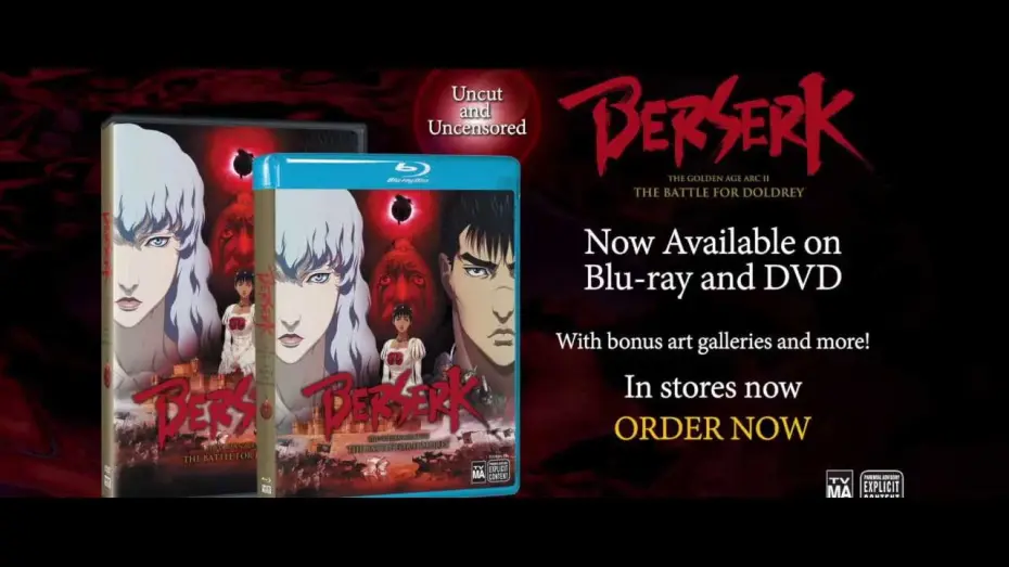 Відео до фільму Berserk: The Golden Age Arc II - The Battle for Doldrey | Extended Trailer - BERSERK The Golden Age Arc 2 The Battle For Doldrey Blu-ray&DVD - Avail. Now