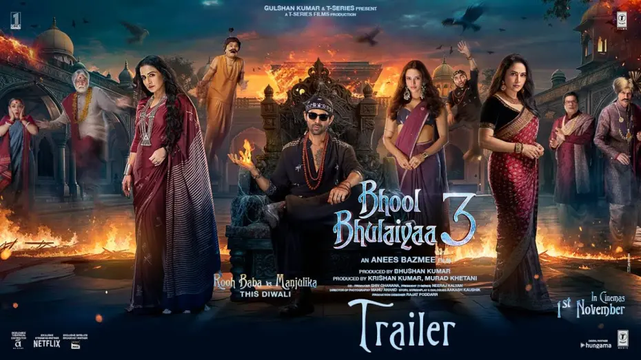 Відео до фільму Bhool Bhulaiyaa 3 | Bhool Bhulaiyaa 3 (Official Trailer): Kartik Aaryan,Vidya B,Madhuri D,Triptii | Anees B | Bhushan K