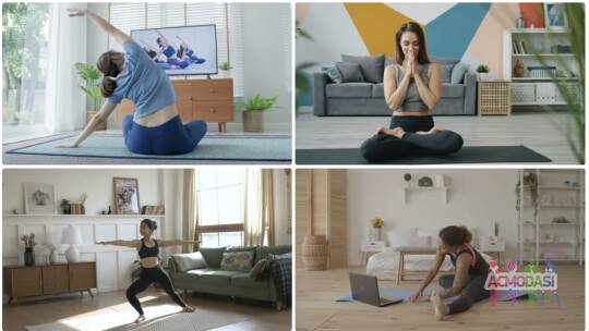 Відео для стоків, Тема: Yoga вдома, працюємо вдома.