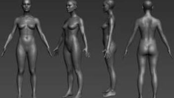 Девушки - съёмка в НЮ для создания 3D моделей тела