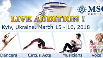 Кастинг танцоров, вокалистов, музыкантов и артистов цирка для работы на круизных лайнерах MSC Cruises
